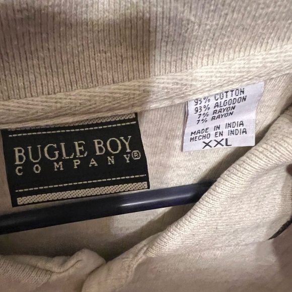 Mens Bugle Boy long sleeved collared pullover shirt size XXL off white color ! - Picture 2 of 3